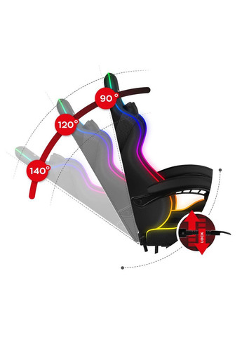 Кресло Force 4.7 Black RGB ткань Huzaro (346534474)