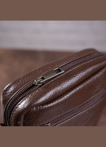 Кожаная сумка кросс боди мужская мессенджер через плечо коричневая 14993 Vintage (329195427)