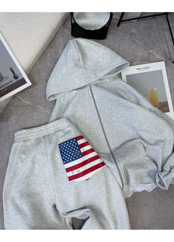 Обʼємний теплий спортивний костюм оверсайз No Brand (373979348)