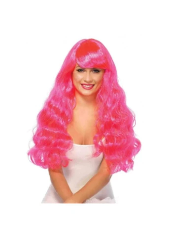 Довга хвиляста перука Neon Pink Starbrigh 60 см Leg Avenue (383084676)