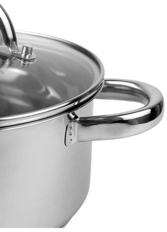Каструля індукційна Casserole із нержавіючої сталі 2л зі скляною кришкою Ofenbach (372173284)