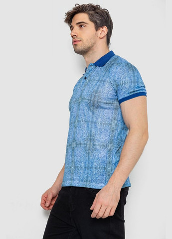 Синя поло чоловіче з синім принтом розмір l (sku_247r318) з коротким рукавом No Brand