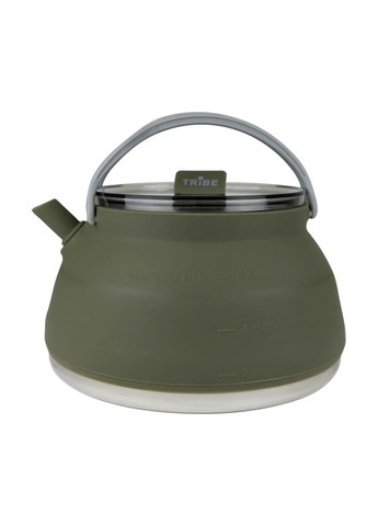 Складной чайный силиконовый Collapsible Kettle 1.5 л со стальным дном (T-FF-0026-olive) Tribe (365820349)
