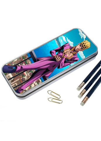 Органайзер для канцелярских принадлежностей металлический, кейс для мелочей Невероятные приключения ДжоДжо #001 7*18 см Silver No Brand (309156898)