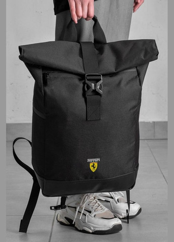 Повседневный рюкзак Роллтоп школьный с принтом Ferrari Black Without (347584707)