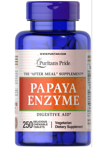Папайя энзим Puritan's Pride Original Papaya Enzyme 250tabl Puritans Pride (292713243)