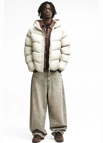 Сіро-бежева зимня куртка Pull & Bear зимова 7710576 BEGE