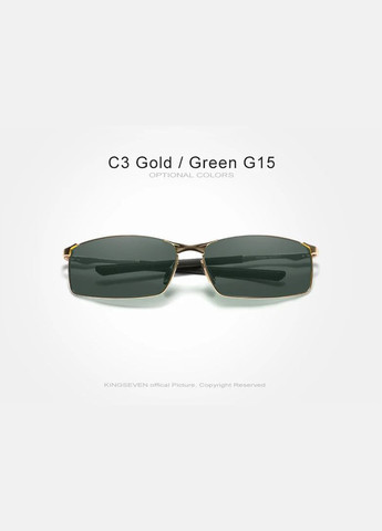 Чоловічі поляризаційні сонцезахисні окуляри 7501 Gold Green KINGSEVEN (306460156)