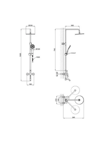 Душова система shower head AND YLN99105H Delimano (393823266)