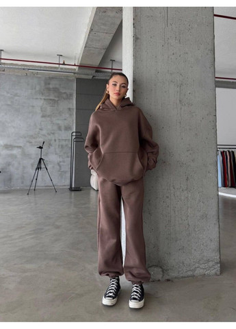 Теплый костюм из трехнитки на флисе Объемное худые + джоггеры | Замеры в описании DK/DL Мода без кордонів (361449443)