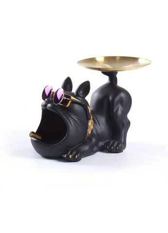 Статуетка Бульдог Чорна 23 см No Brand (367111053)