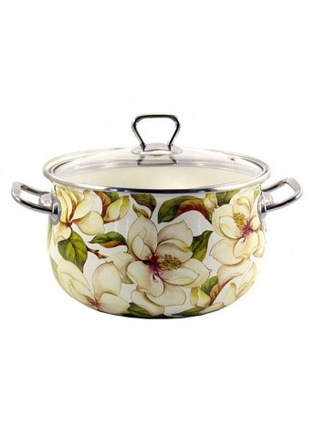 Кастрюля эмалированная 17150 Магнолия 5.1 л d-22 cм (88438) Interos (328438219)
