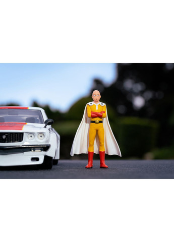 Машина металлическая Ванпанчмен Мазда RX-3 (1974) с фигуркой Сайтама, 1:24, белый () Jada 253255058 (362025046)