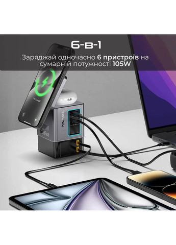 Бездротовий зарядний пристрій PowerSync-105 Black (powersync-105) Promate (335237618)