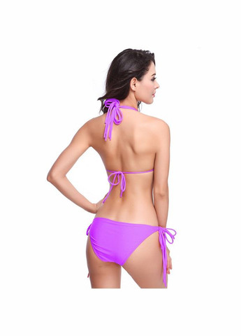 Фіолетовий літній жіночий роздільний купальник на зав'язках No Brand