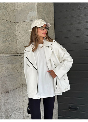 Молочна демісезонна жіноча куртка pilot light з візерунком пітон (mil431) milirud