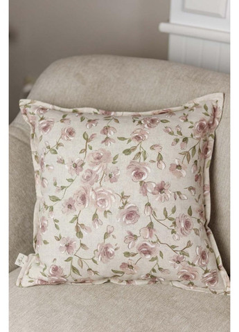 Декоративная наволочка Тереза Цветочки из хлопка 42х42 см для интерьера подушки для дома. ProDobro (369378046)