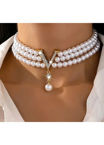 Чокер намисто Кольє з кулоном V No Brand (362376666)