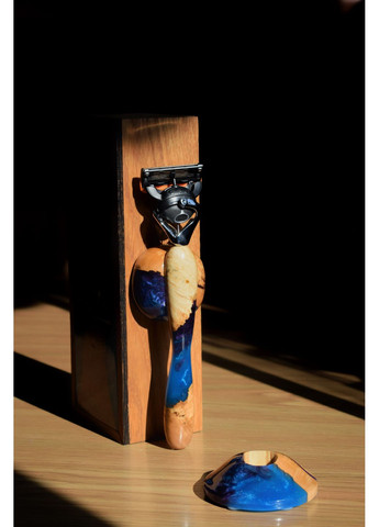 Набір подарунковий Станок для гоління Фіолетовий та синій перламутр Коробка без смоли EpoxyWood Ukraine (361205578)