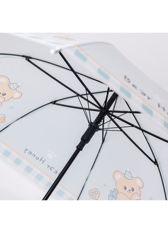 Комбинированный классический детский зонт-трость полуавтомат из полиэстера прочный надежный 8 спиц диаметр 94 см мятный hp-23-11m Yiwu (369142713)