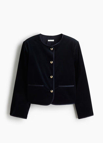 Темно-синий женский жакет H&M однотонный - демисезонный