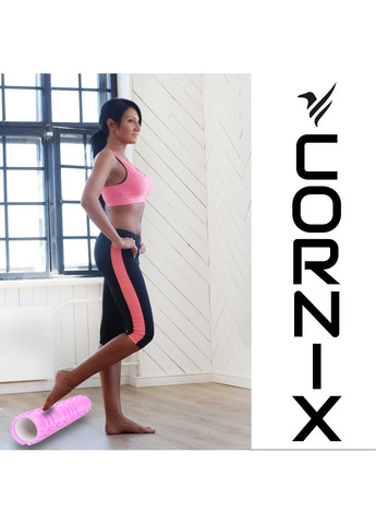 Масажний ролик EVA 45 x 14 см (валик, роллер) XR-0037 Light Pink Cornix (318867448)