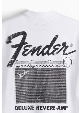 Белая мужская футболка оверсайз с принтом н&м (58193) м белая H&M