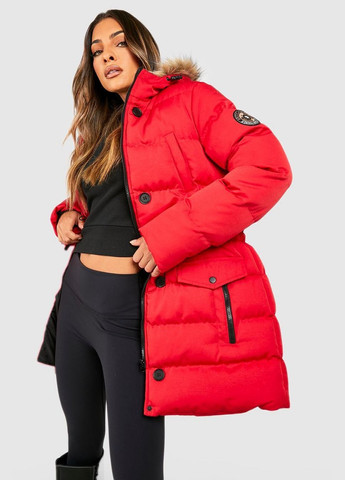 Червона зимня куртка Boohoo