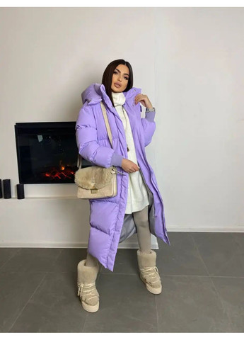 Сиреневый зимний Пуховик No Brand