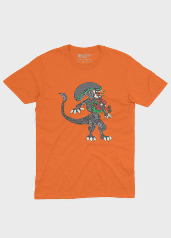 Оранжевая демисезонная футболка для мальчика с принтом антигероя - дедпул (ts001-1-ora-006-015-025-b) Modno