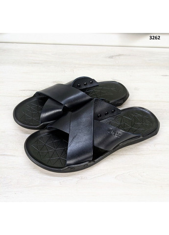 Шльопанці чоловічі шкіряні темно-коричневі 3262 Zlett (294607270)