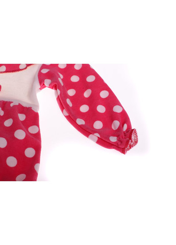 Боді сукня з довгим рукавом для дівчинки в горошок велюр рожеве MiniPapi 74 см (26874) BABYKROHA (297198094)