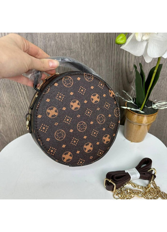 Круглая мини сумочка для девочек с мишкой из экокожи коричневая No Brand (351536750)