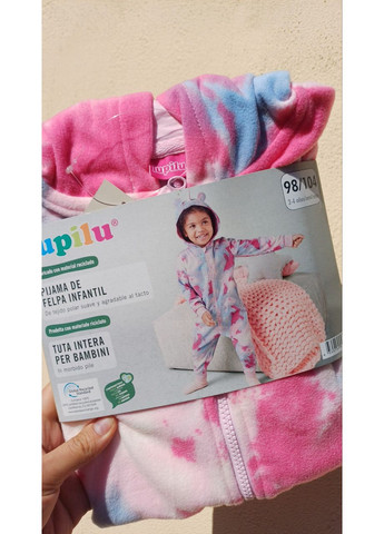 Комбинированная всесезон енорожка сплошная флисовая пижама детская 98/104 Lupilu