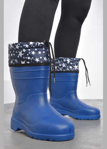 Чоботи жіночі піна зі з`ємною шкарпеткою синього кольору Let's Shop (300076505)