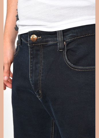 Темно-синие демисезонные прямые джинсы мужские темно-синего цвета Let's Shop