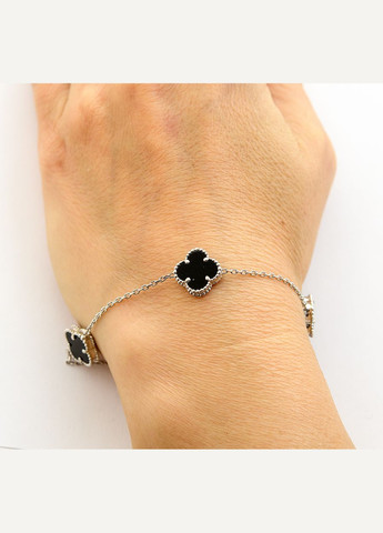 Браслет клевер с ониксом 9448 SE, размер Maxi Silver (341539810)