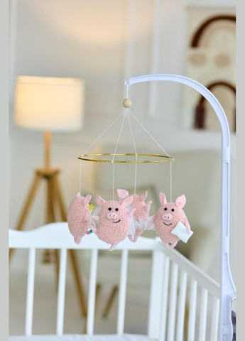 Дитячий мобіль на ліжечко для немовлят WoollyFox "Веселі свинки" No Brand (342757878)