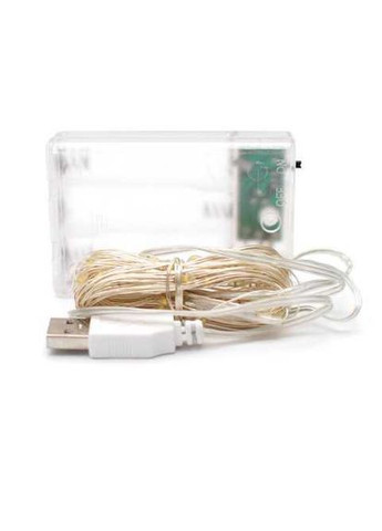 Гирлянда Роса 10 м на медном проводе, Батарейки, USB, 100 LED, розовая No Brand (369504708)