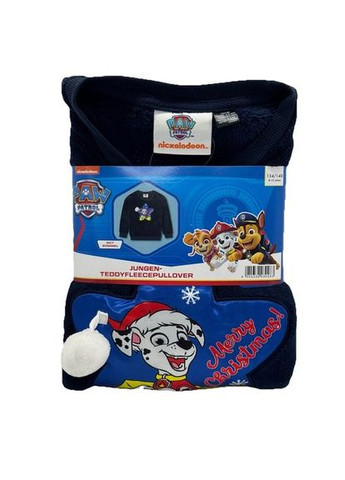 Плюшевий реглан «Щенячий патруль» дитячий різдвяний синій 98/104см(2-4р),110/116см(4-р),122/128см(6-8р) Nickelodeon (366037337)