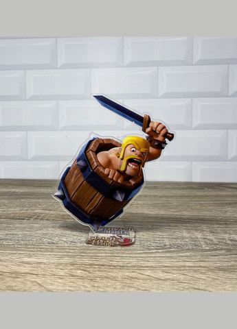 Акриловая коллекционная фигурка Clash of Clans, Clash Royale Персонаж Варвар в бочке 15 см No Brand (339618658)