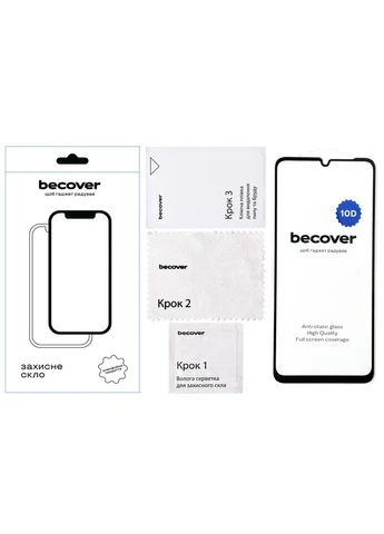 Скло захисне (m390861) BeCover Poco C65 10D Black (367072720)