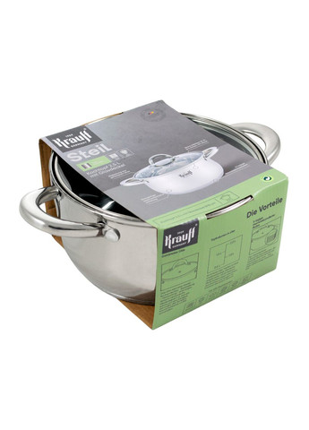 Каструля нержавійка з кришкою Steil 18 см, 2.5 л (26-238-074) Krauff (334713041)