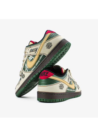 Кросівки жіночі і чоловічі Nike SB Dunk Low x Stussy BMW M3 beige green | Найк СБ Данк низькі бежеві демісезони (369722673)