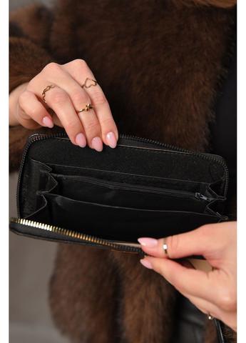 Гаманець жіночий з екошкіри чорного кольору Let's Shop (370705649)