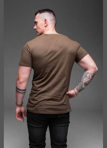 Хаки (оливковая) базовая хлопковая футболка Vakko