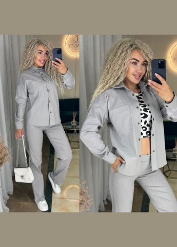 Жіночий джинсовий костюм з сорочкою та штанами Adelante (319352429)