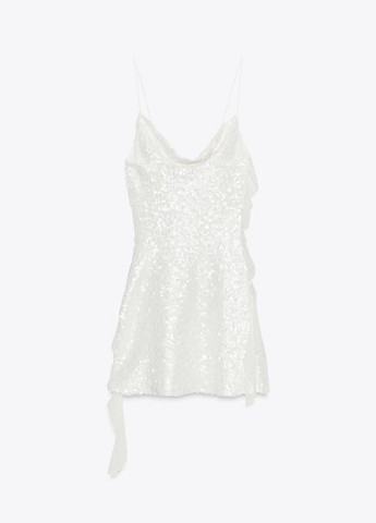 Белое праздничный платье Zara однотонное