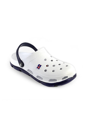 Сабо мужские, украинские кроксы, белые с темно-синим, 40р. Jose Amorales (369408020)
