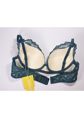 Смарагдовий бюстгальтер відтінок, мереживний фасон, легкий push-up і декоративний бантик 36/80a Nadizi